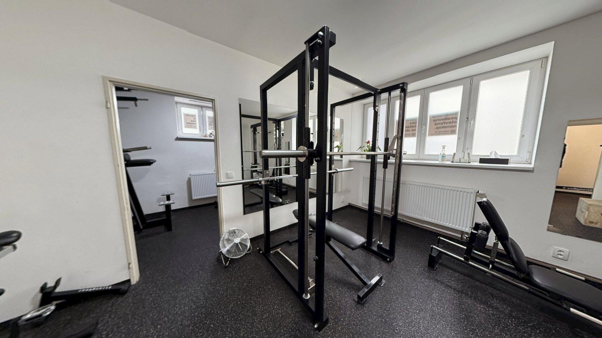 Hlavní tréninková zóna Private Gym Břevnov s posilovací klecí